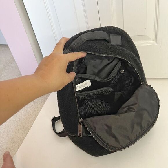 Lululemon City Adventurer Mini Wool Sherpa Shearling Fleece Zip Backpack - Picture 10 of 16